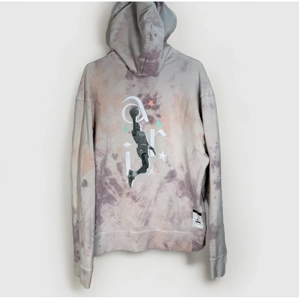 Nike Air Jordan Sport Hoodie Sweatshirt Mens Sz Medium DNA Tie Dye French Terry